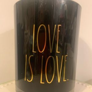 Rae Dunn Love is Love. Large Black Makeup Cup
